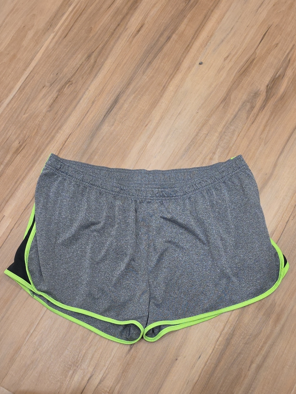 Zone Pro Gray Athletic Shorts with Neon Green Trim